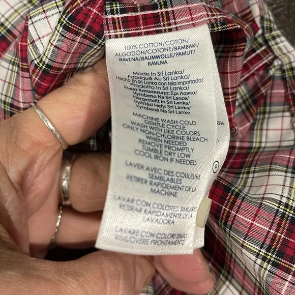 Festive Red, Green, & White Plaid Shirt - Picture 5 of 5